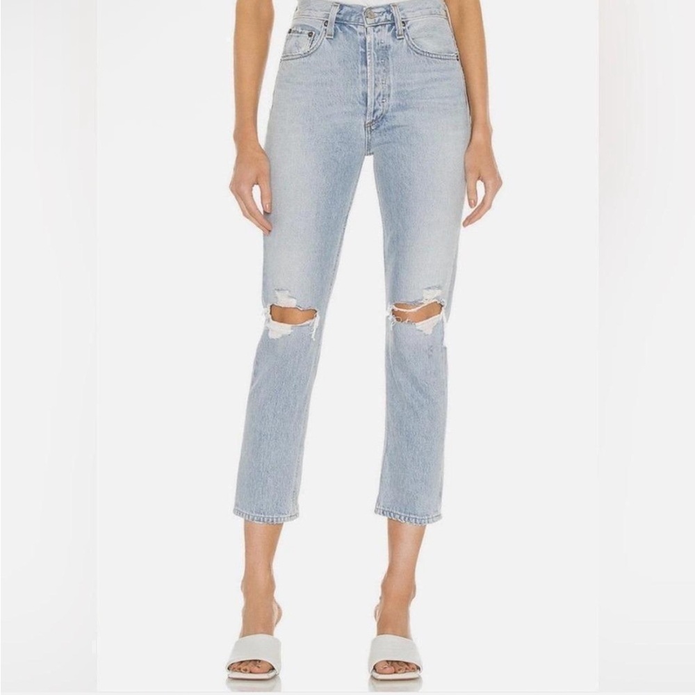 agolde riley high rise crop jeans